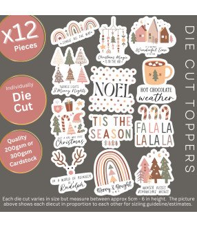 Boho Christmas Die Cut Toppers