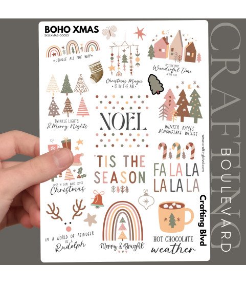 Boho Christmas Stickers