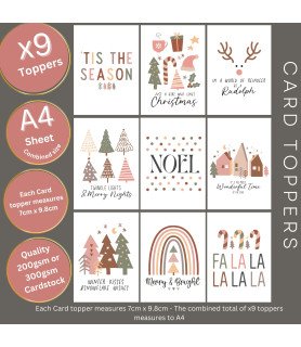 Boho Christmas Card Toppers