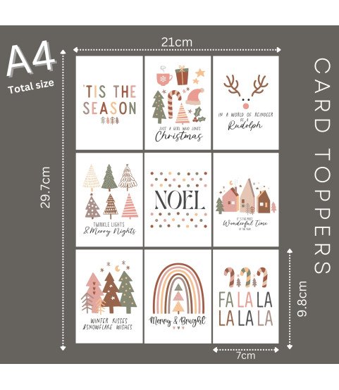 Boho Christmas Card Toppers Boho Christmas Card Toppers