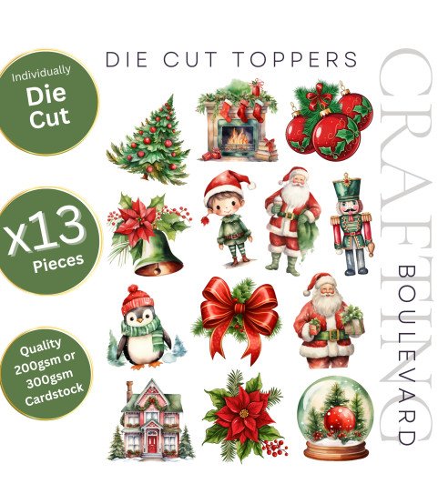Traditional Christmas Die Cut Toppers Traditional Christmas Die Cut Toppers