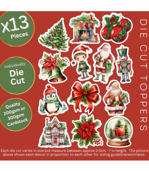 Traditional Christmas Die Cut Toppers Traditional Christmas Die Cut Toppers