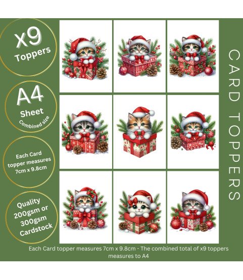 Christmas Kitten Gifts Stickers, Die Cut or Card Toppers Christmas Kitten Gifts Stickers, Die Cut or Card Toppers