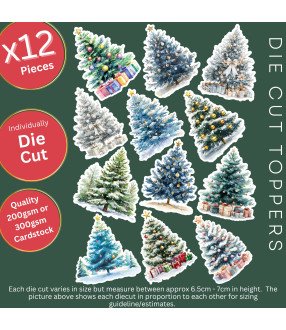 Christmas Trees Die Cut Toppers