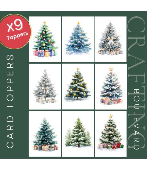 Christmas Trees Card Toppers