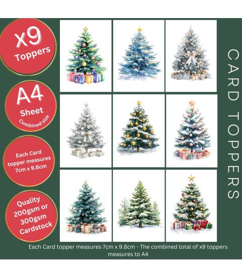 Christmas Trees Card Toppers