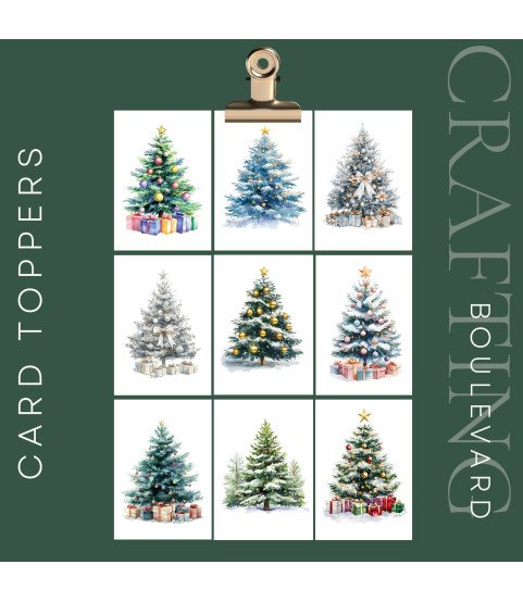 Christmas Trees Card Toppers