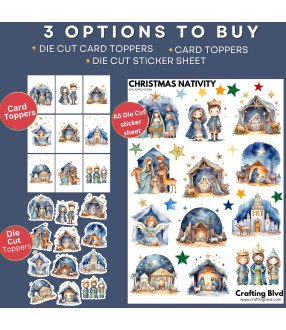 Christmas Nativity #1 Stickers, Die Cut or Card Toppers