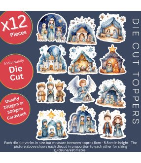 Christmas Nativity #2 Stickers, Die Cut or Card Toppers