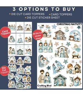 Christmas Nativity #3 Stickers, Die Cut or Card Toppers