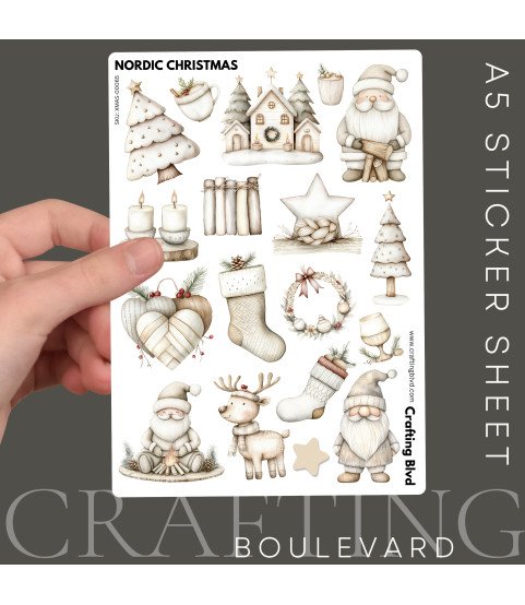 Nordic Christmas #1 Stickers, Die Cut or Card Toppers